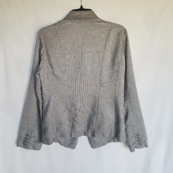 Eileen Fisher Gray Twinkle Linen Blazer - Picture 8 of 10